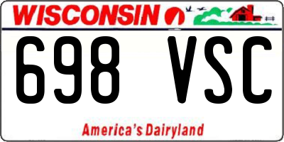 WI license plate 698VSC