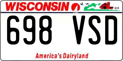 WI license plate 698VSD