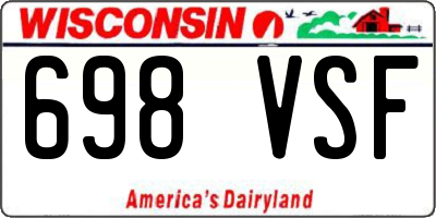 WI license plate 698VSF