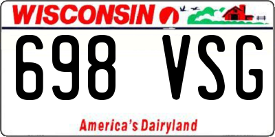 WI license plate 698VSG
