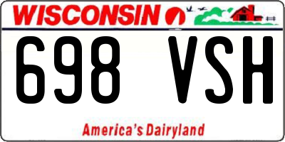 WI license plate 698VSH