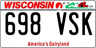 WI license plate 698VSK
