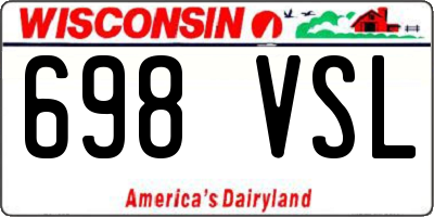 WI license plate 698VSL