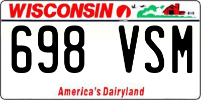 WI license plate 698VSM