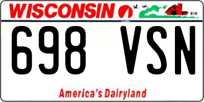 WI license plate 698VSN