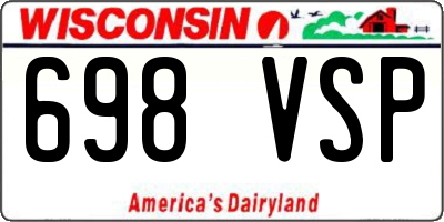 WI license plate 698VSP
