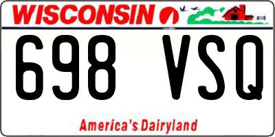 WI license plate 698VSQ