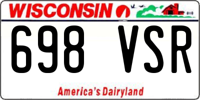 WI license plate 698VSR