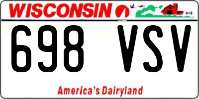 WI license plate 698VSV