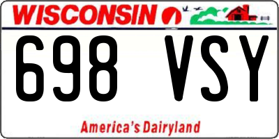 WI license plate 698VSY