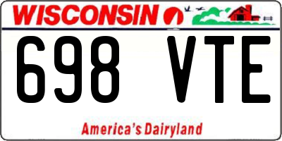 WI license plate 698VTE