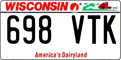 WI license plate 698VTK