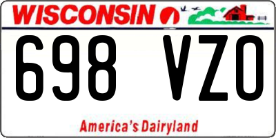 WI license plate 698VZO