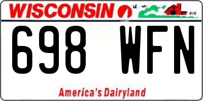 WI license plate 698WFN
