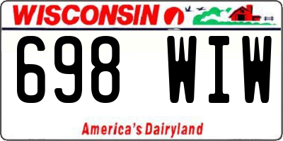 WI license plate 698WIW