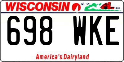 WI license plate 698WKE