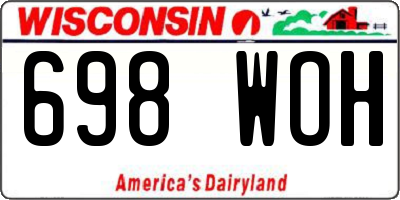 WI license plate 698WOH