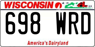 WI license plate 698WRD