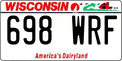 WI license plate 698WRF