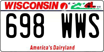 WI license plate 698WWS