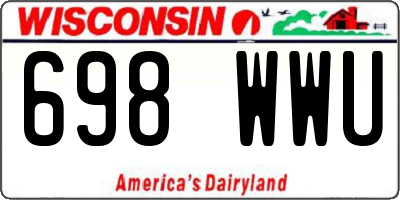 WI license plate 698WWU