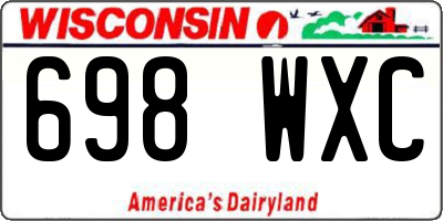WI license plate 698WXC