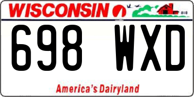 WI license plate 698WXD