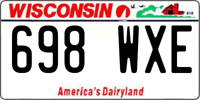 WI license plate 698WXE