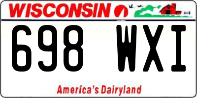 WI license plate 698WXI