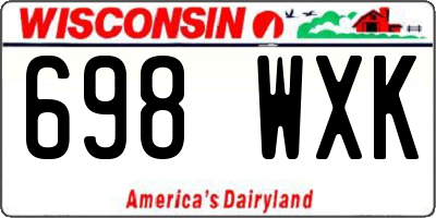 WI license plate 698WXK