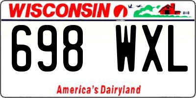 WI license plate 698WXL