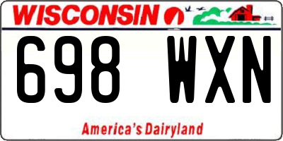 WI license plate 698WXN