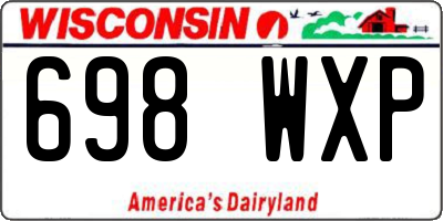 WI license plate 698WXP