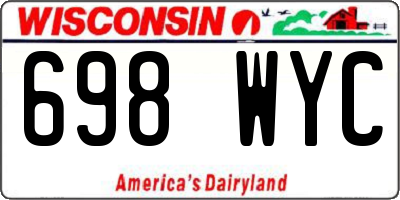 WI license plate 698WYC