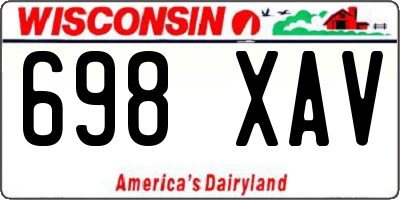 WI license plate 698XAV
