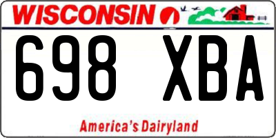 WI license plate 698XBA