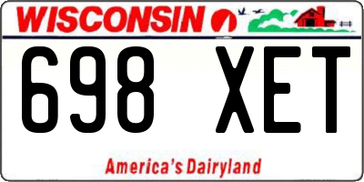 WI license plate 698XET