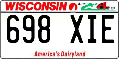 WI license plate 698XIE