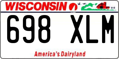 WI license plate 698XLM