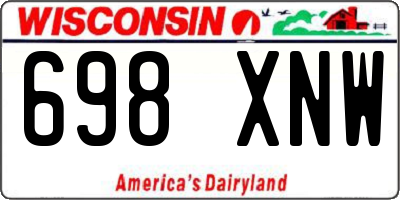 WI license plate 698XNW