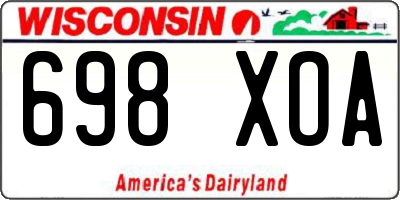 WI license plate 698XOA