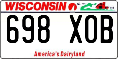 WI license plate 698XOB