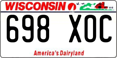 WI license plate 698XOC