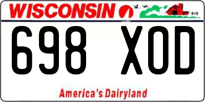 WI license plate 698XOD