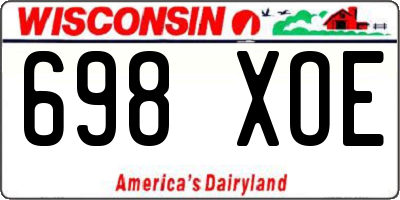 WI license plate 698XOE