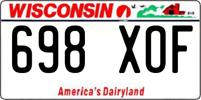 WI license plate 698XOF