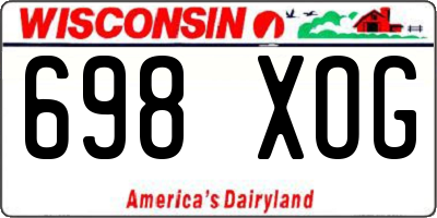 WI license plate 698XOG