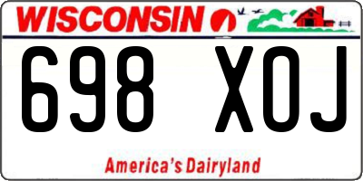WI license plate 698XOJ
