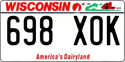 WI license plate 698XOK
