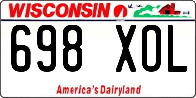 WI license plate 698XOL